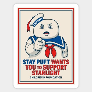 Stay Puft Wants YOU… to Support Starlight! (Orlando Dark) Sticker